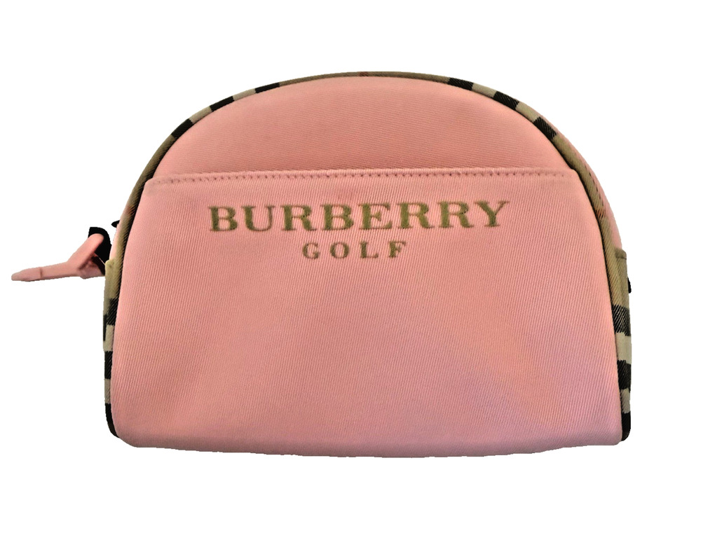 Burberry Nova Check Golf Pouch Canvas Leather Ball Tee Case Clutch Pouch